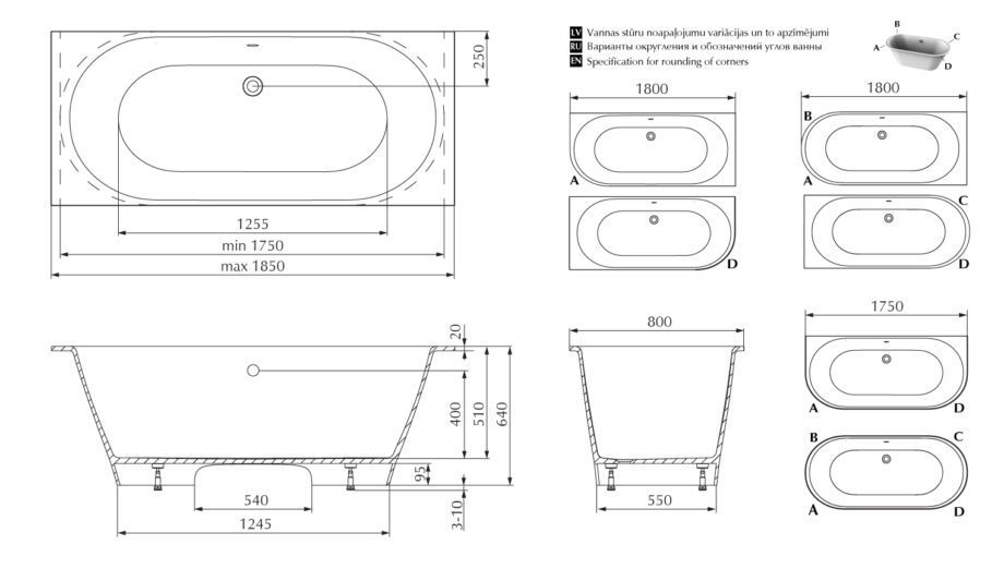 Vann PAA VARIO GRANDE cast stone läikiv kivimassist vann