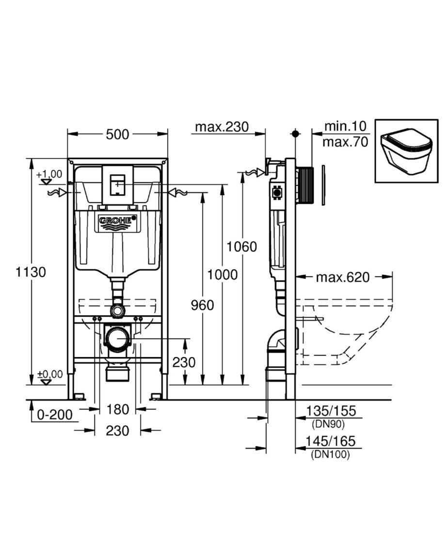 WC-raami komplekt GROHE Rapid SL 5-in-1