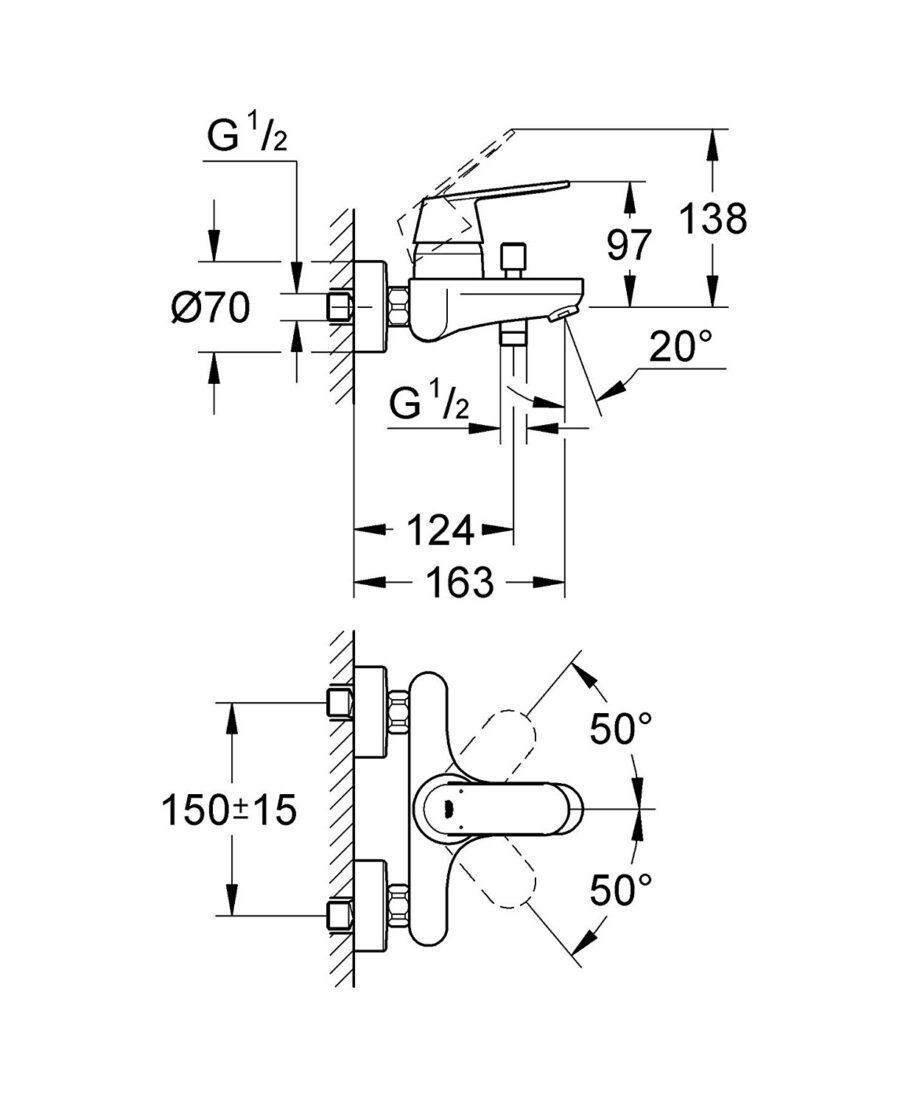 Vannisegisti Grohe Eurosmart Cosmopolitan, kroom