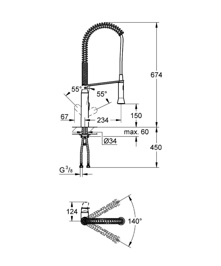 Köögisegisti käsidushiga GROHE K7, kroom