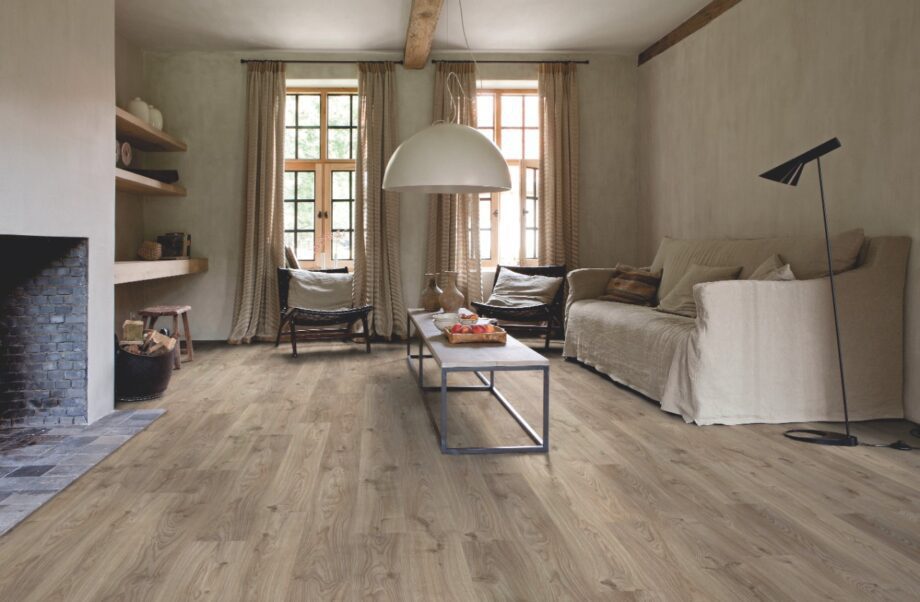 LVT Vinüülparkett QUICK STEP Balance Click Cottage oak brown grey, tamm, faasitud