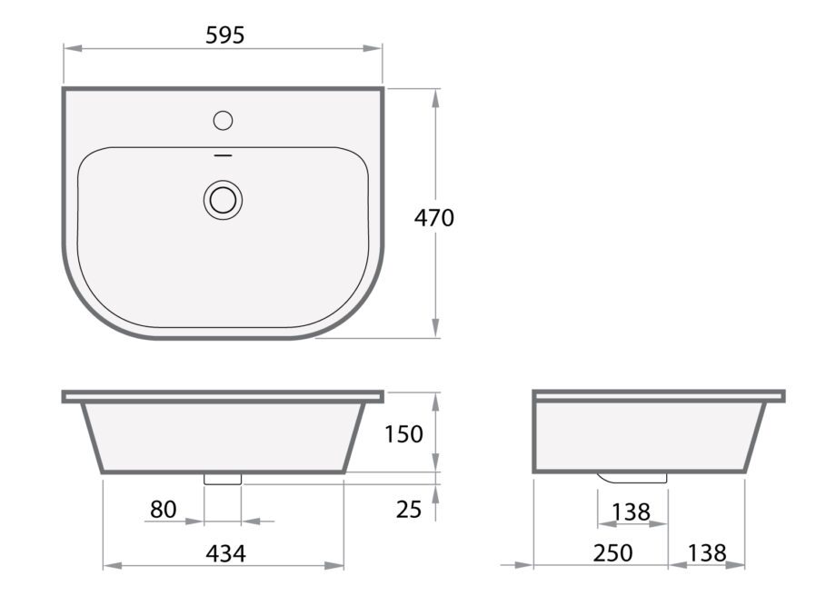 Valamu PAA VARIO cast stone läikiv kivimassist to?o?pinnale vo?i seinale paigaldatav