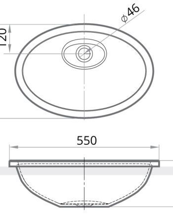 Valamu PAA OVO IN Silkstone matt kivimassist, uputatav, ülevooluta