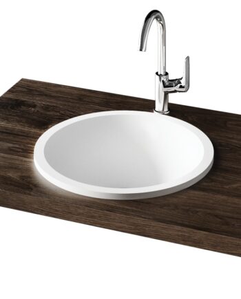 Valamu PAA ROUND IN läikiv kivimassist, uputatav, ülevooluta