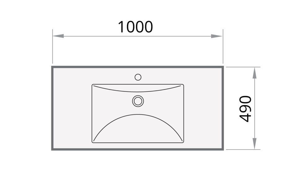 Valamu PAA LONG STEP 1000 cast stone läikiv kivimassist