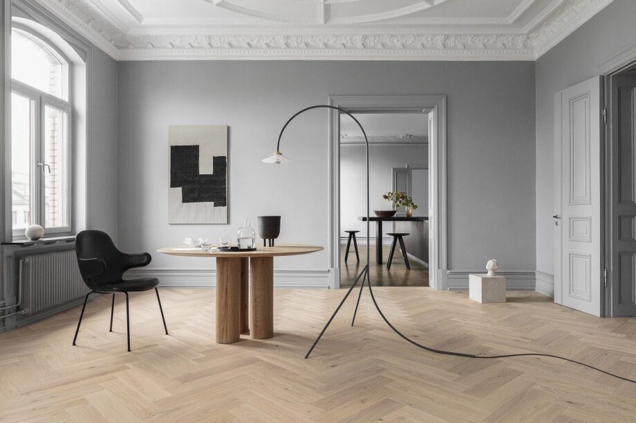 Kalasaba parkett tamm, Tarkett, Segno Oak Lime Stone, harjatud, faasitud, õlivaha, vasak – vaade 5