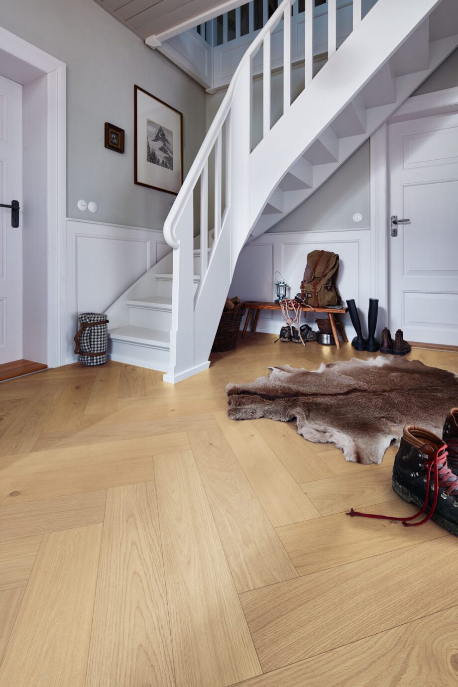 Kalasabaparkett Tamm Meister Lindura Classic Alabaster Oak, harjatud, ultra matt lakk – vaade 2