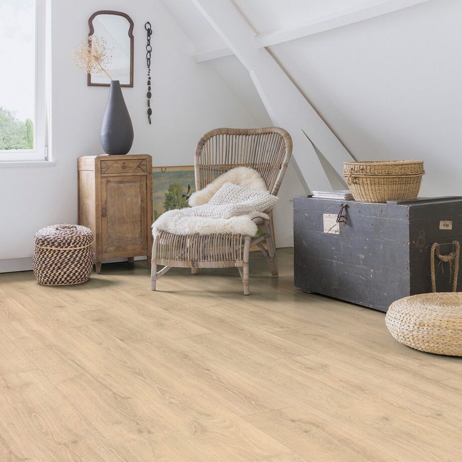 Laminaatparkett Quick-Step MAJESTIC WOODLAND OAK BEIGE (tamm, beež) – vaade 2