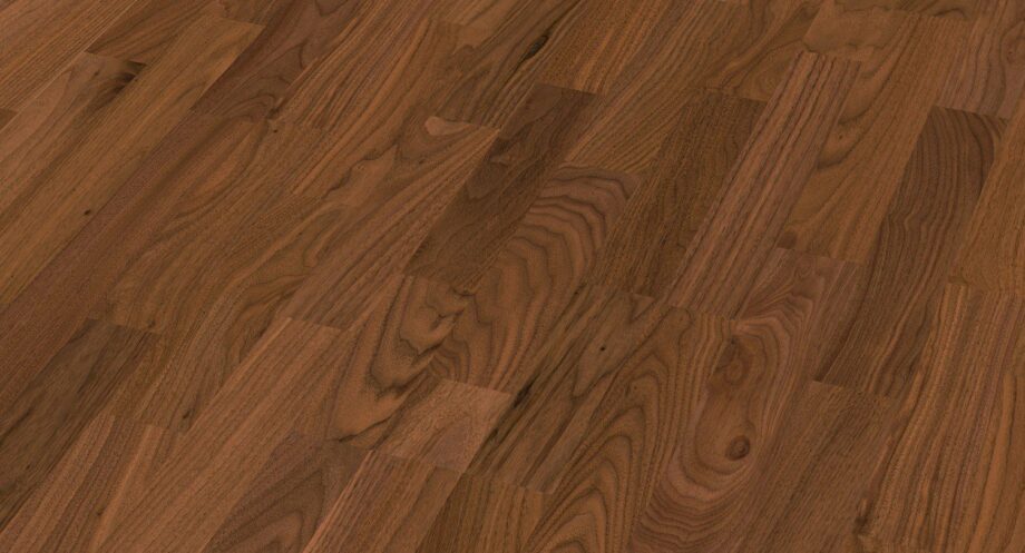 Parkett Ameerika pähkel American walnut harmonious, 3-lipiline, lakitud