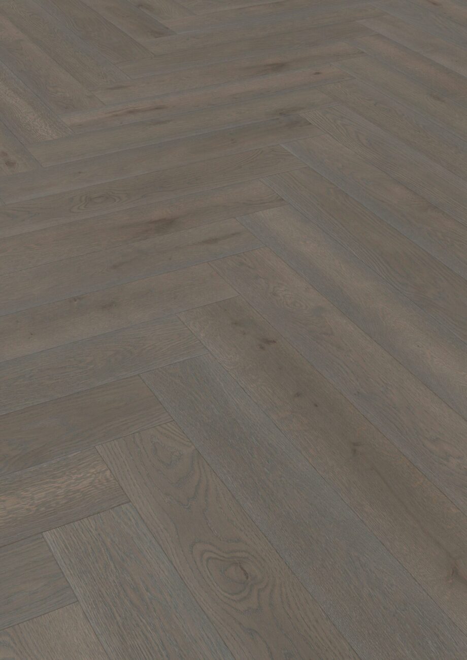 Parkett Tamm, ter Hürne, Oak azure brown, kalasaba parkett, harjatud, faasitud, naturaalõli – vaade 2