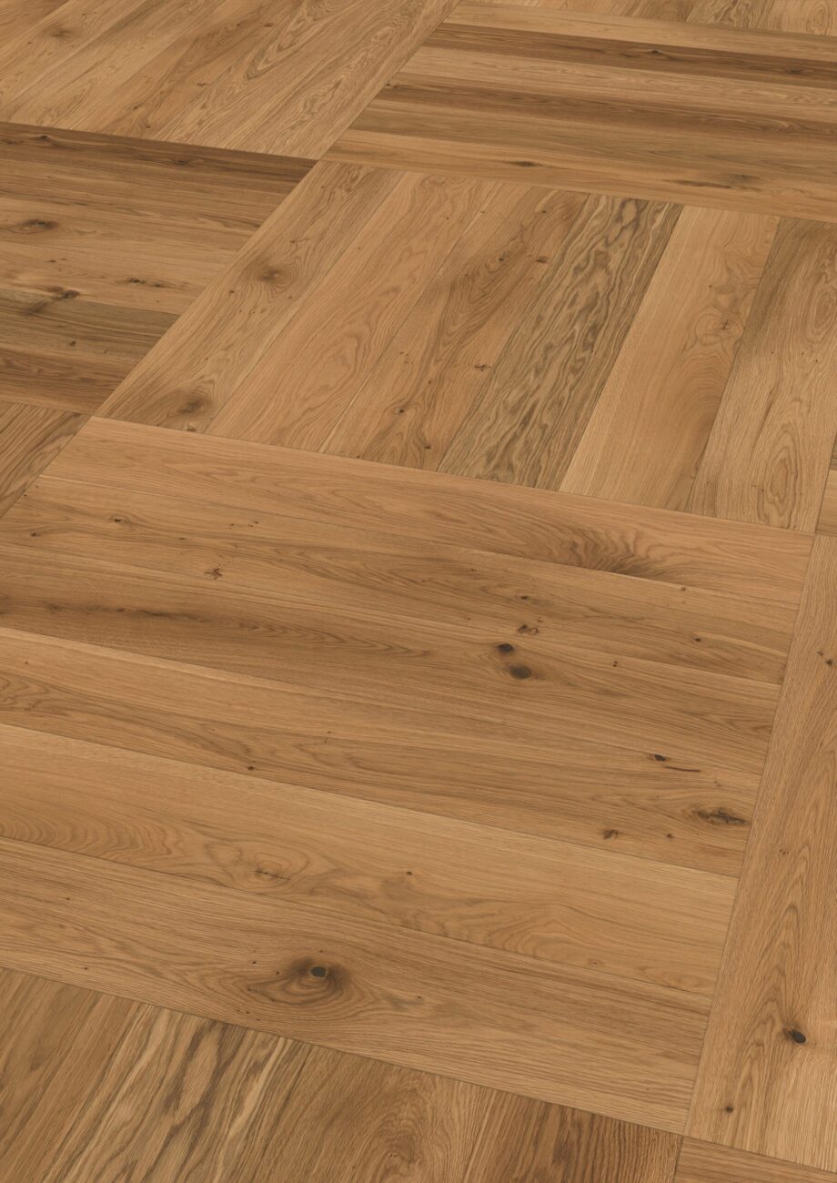 Parkett Tamm, ter Hürne, Oak, harjatud, faasitud, naturaalõli – vaade 2