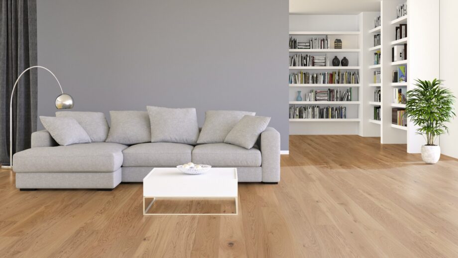 Parkett Tarkett, Pure, Tamm Rustic Plank, 1-lip, 2 külge mikrofaas, harjatud, Proteco Natura matt lakk – vaade 2