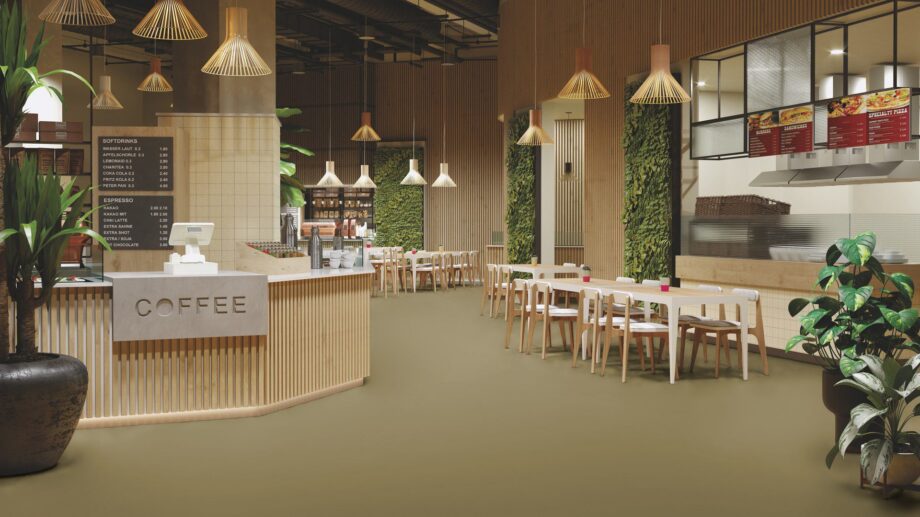 Linoleum Uni Walton Acoustic Plus 19dB 0090 Olive – vaade 5 Linoleum Uni Walton Acoustic Plus 19dB 0090 Olive – vaade 5