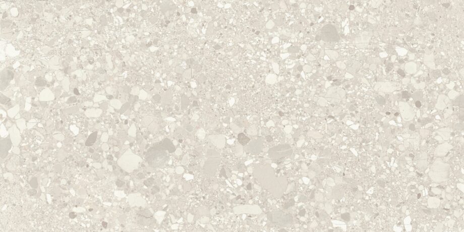 Terrazzo mustriga matt keraamiline põrandaplaat Tau Clemon Ivory, 60x60 ja 60x120 cm, elevandiluuvalge, R10, rektifitseeritud – vaade 2