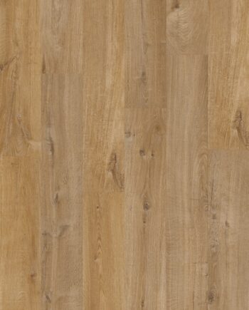 LVT põrandakate Quick-Step Bloom Cotton Oak Natural naturaalse tamme tooni ja rustikaalse tammelaua disainiga
