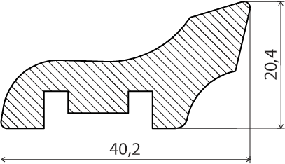 Põrandaliist tamm, täispuit, 22x40x2700 mm