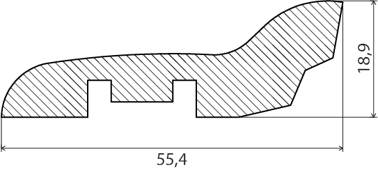 Põrandaliist tamm, täispuit, 20x56x2700 mm