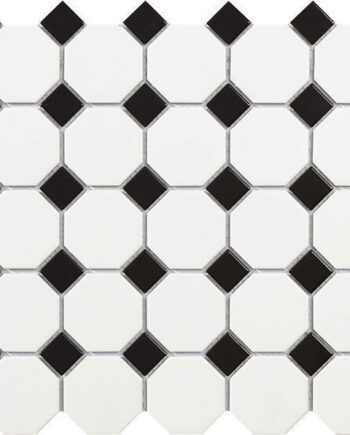 Keraamiline mosaiik Tech Octagon White, 30x30 cm, valge-must