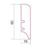 Spoonliist tamm valge lakk, 60x16x2200 mm