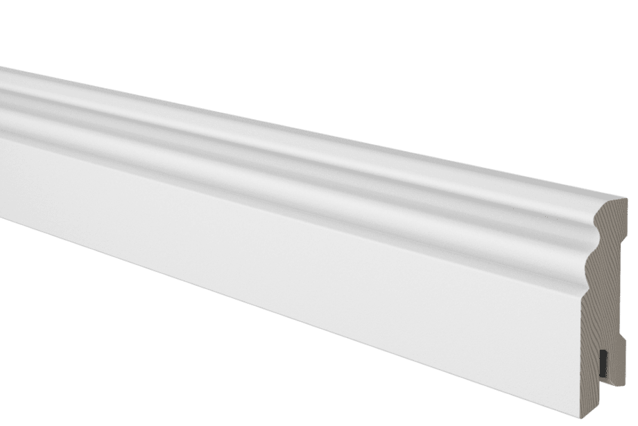 Põrandaliist mänd valgeks värvitud, profiilne, 14x58x2700 mm