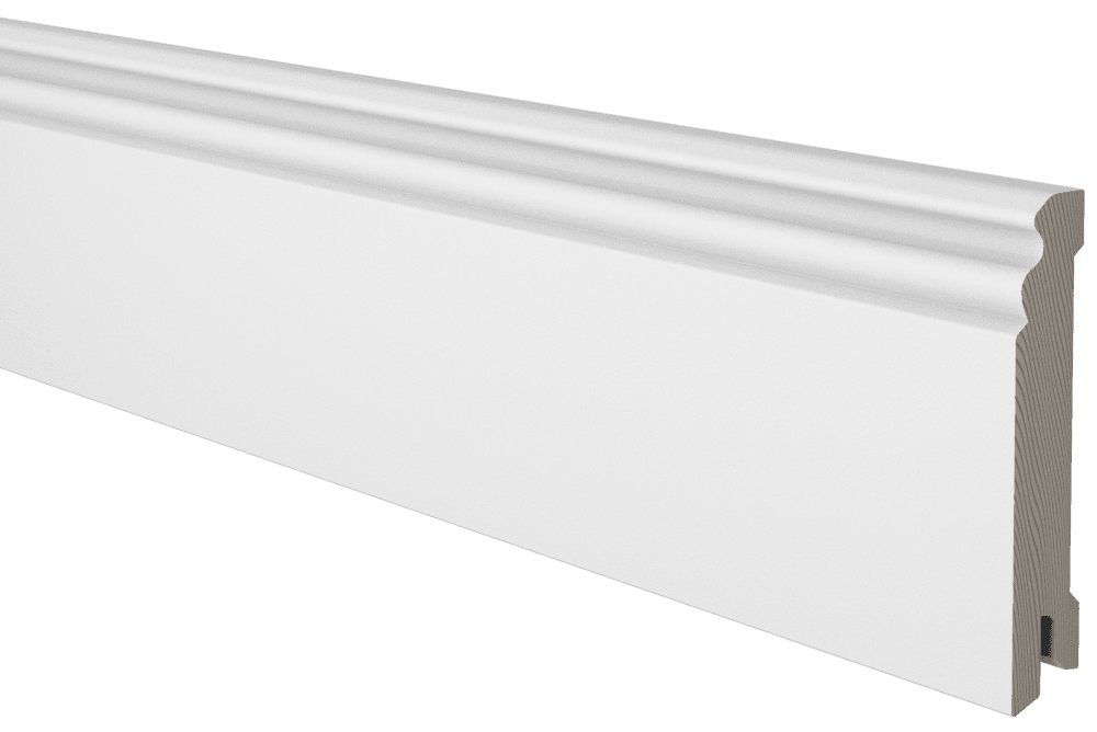 Põrandaliist mänd valgeks värvitud, profiilne, 14x95x2700 mm