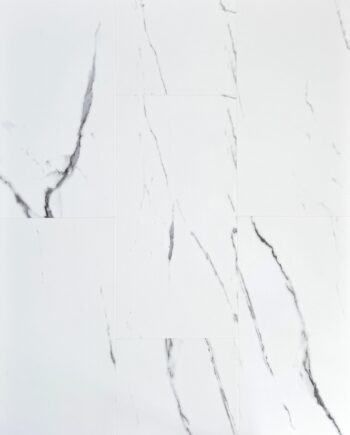 Veekindel SPC vinüülplaat Bianco Carrara, 30,5x61 cm, 5,5 mm, integreeritud alusmaterjaliga