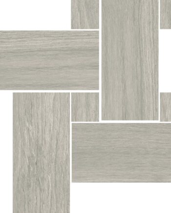 Puidumustriga mosaiikplaat Tau Loire Silver Legno, 22x22 cm, hõbehall