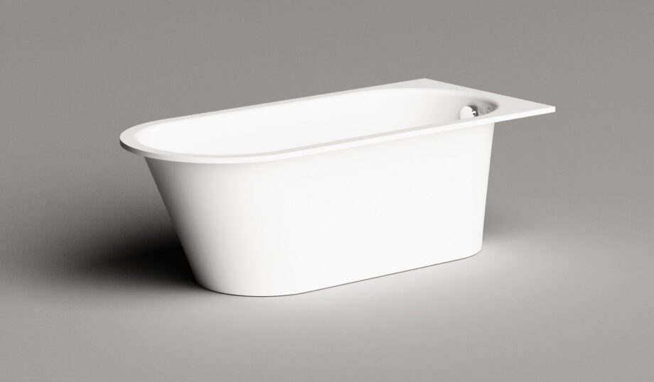 Sisseehitatav kivivann PAA VARIO M AB 158x75 cm, ümarad nurgad A ja B, läikiv kivimass