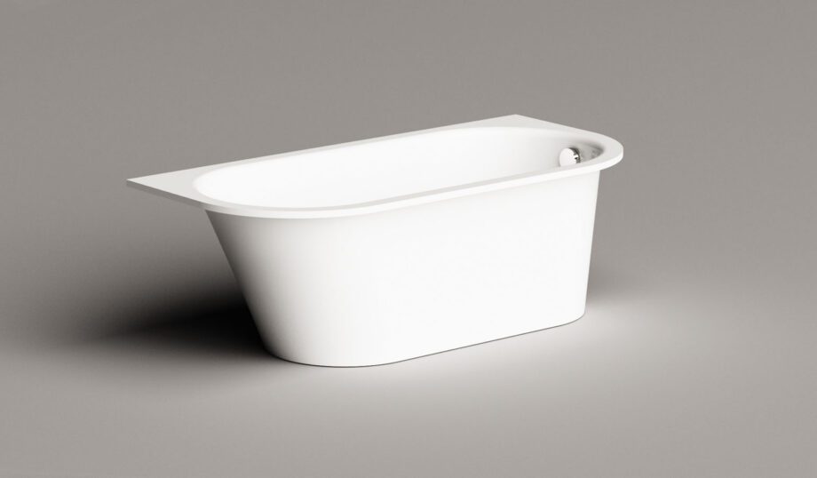 Sisseehitatav kivivann PAA VARIO M AD 156x75 cm, ümarad nurgad A ja D, läikiv kivimass