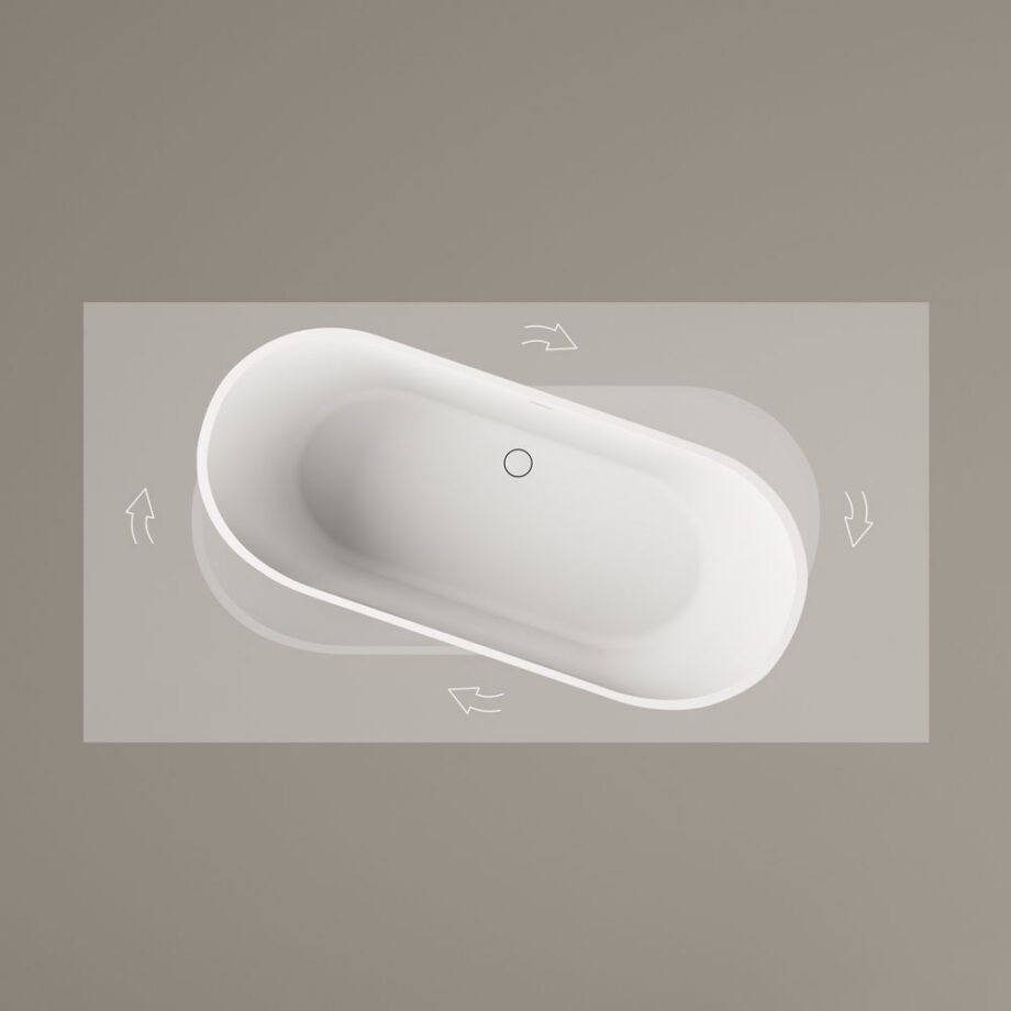 Mõõdu järgi kivivann PAA DECO SHAPE M kuni 180x85 cm, matt Silkstone
