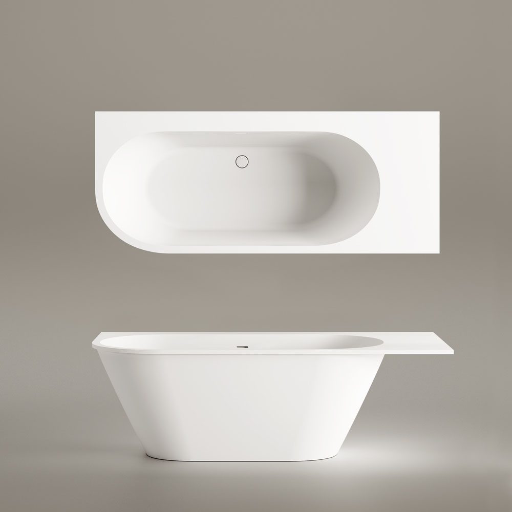 Mõõdu järgi kivivann PAA DECO SHAPE RE A 170–200x82,5 cm, matt Silkstone