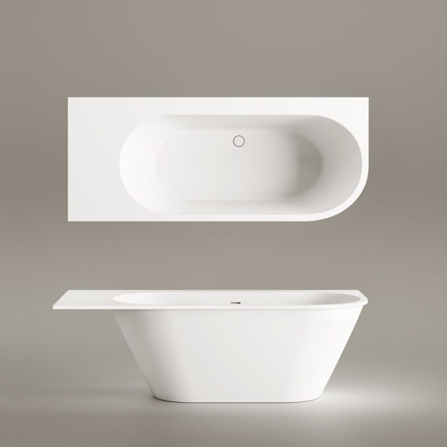 Mõõdu järgi kivivann PAA DECO SHAPE RE D 170–200x82,5 cm, matt Silkstone