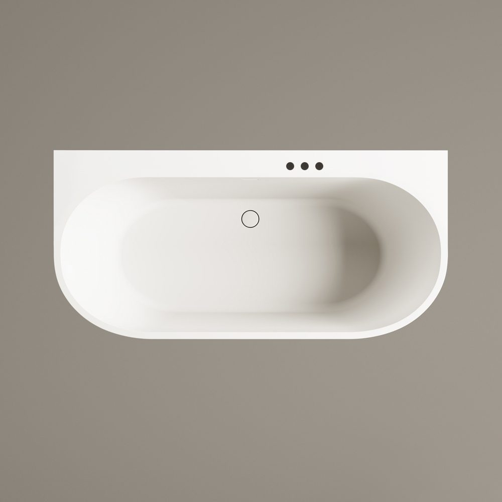 Seinaäärne kivivann PAA DECO WALL 166x81 cm, matt Silkstone