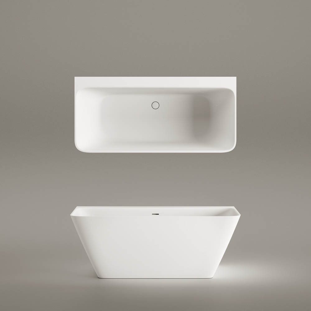 Seinaäärne kivivann PAA QUADRO WALL 160,5x76 cm, matt Silkstone