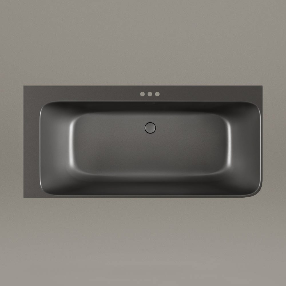 Must nurgavann PAA QUADRO CORNER D 160x75 cm, parempoolne, Graphite, matt