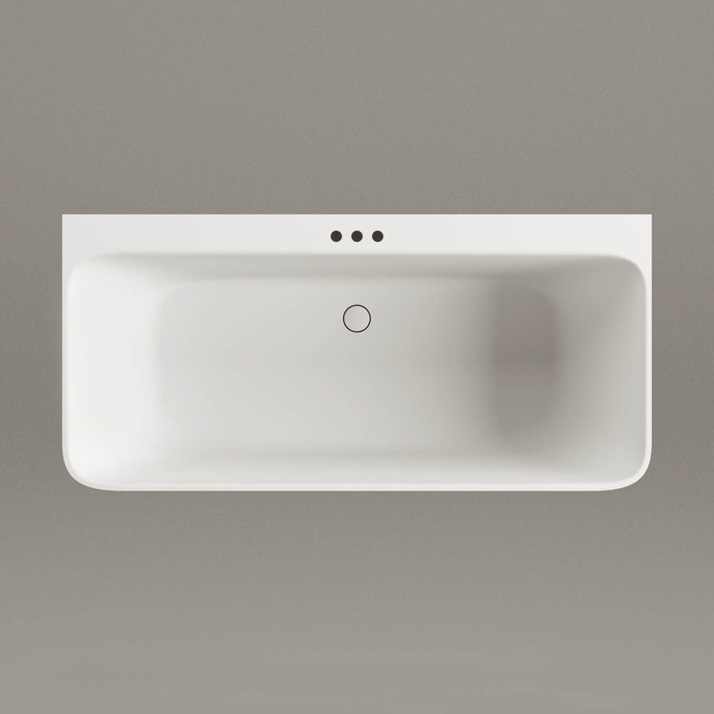 Seinaäärne kivivann PAA QUADRO WALL 160,5x76 cm, matt Silkstone