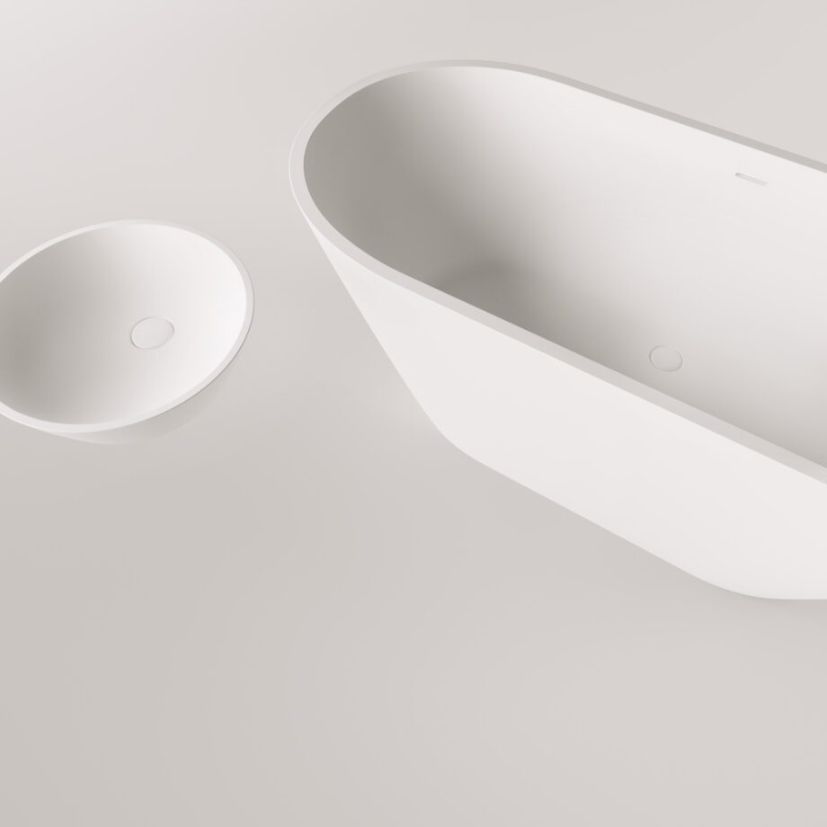 Eraldiseisev kivivann PAA DECO NUDO 166×72,5 cm, matt Silkstone 12 Eraldiseisev kivivann PAA DECO NUDO 166x72,5 cm, matt Silkstone