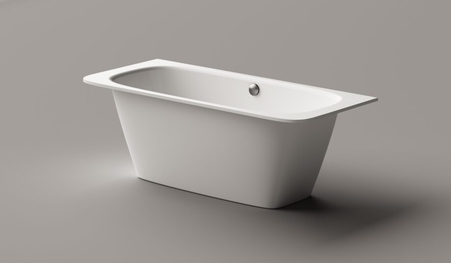Sisseehitatav kivivann PAA SMART 170 AD 170x75 cm, ümarad nurgad A ja D, läikiv kivimass