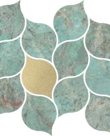 Keramisk mosaik Dune Amazonite Leaves, 27x24,5 cm, 9 mm