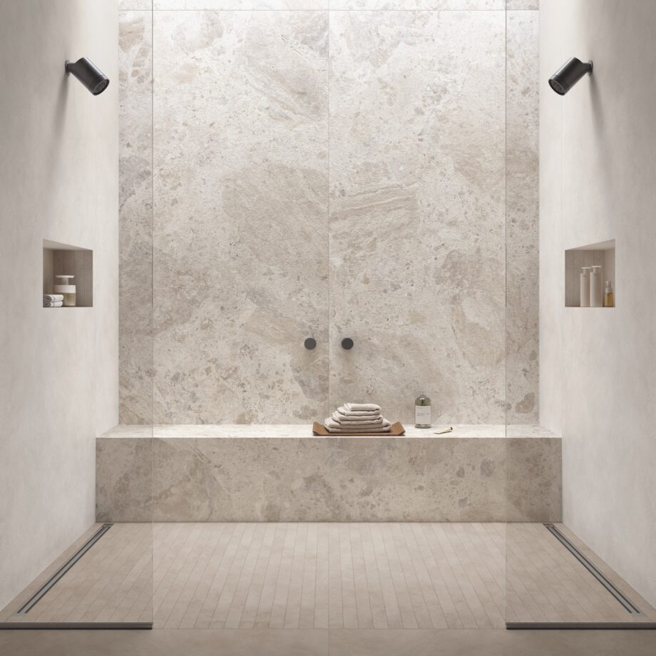 Suur keraamiline plaat kivimustriga ABK Era Blooming Ivory, 120x280 cm, 6 mm, matt (naturale)