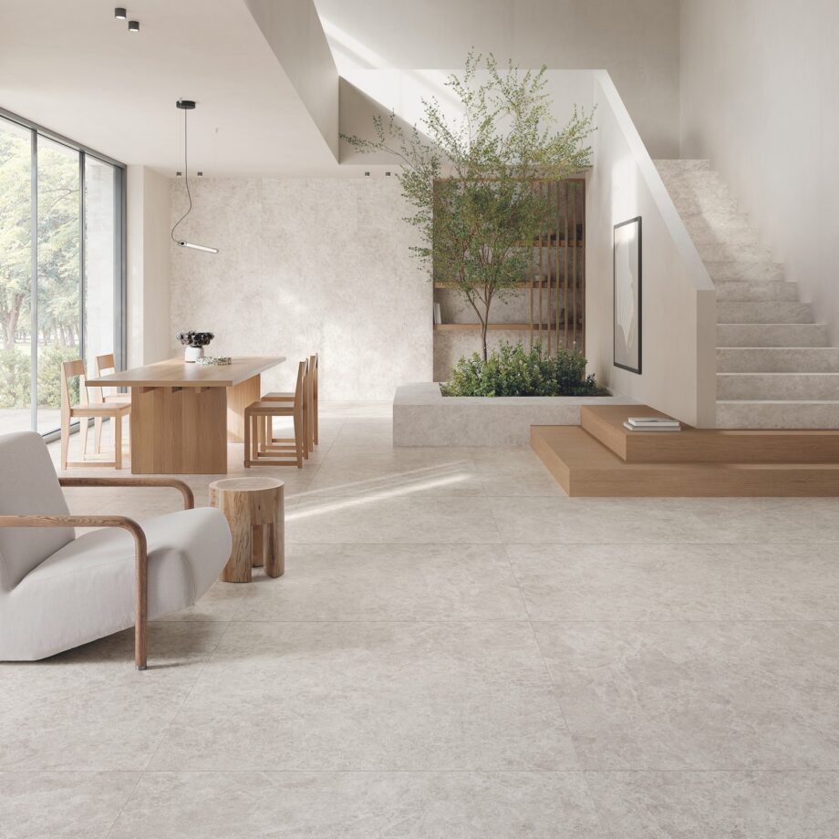 Suur keraamiline plaat kivimustriga ABK Era Delicate Ivory, 120x280 cm, 6 mm, matt (naturale)