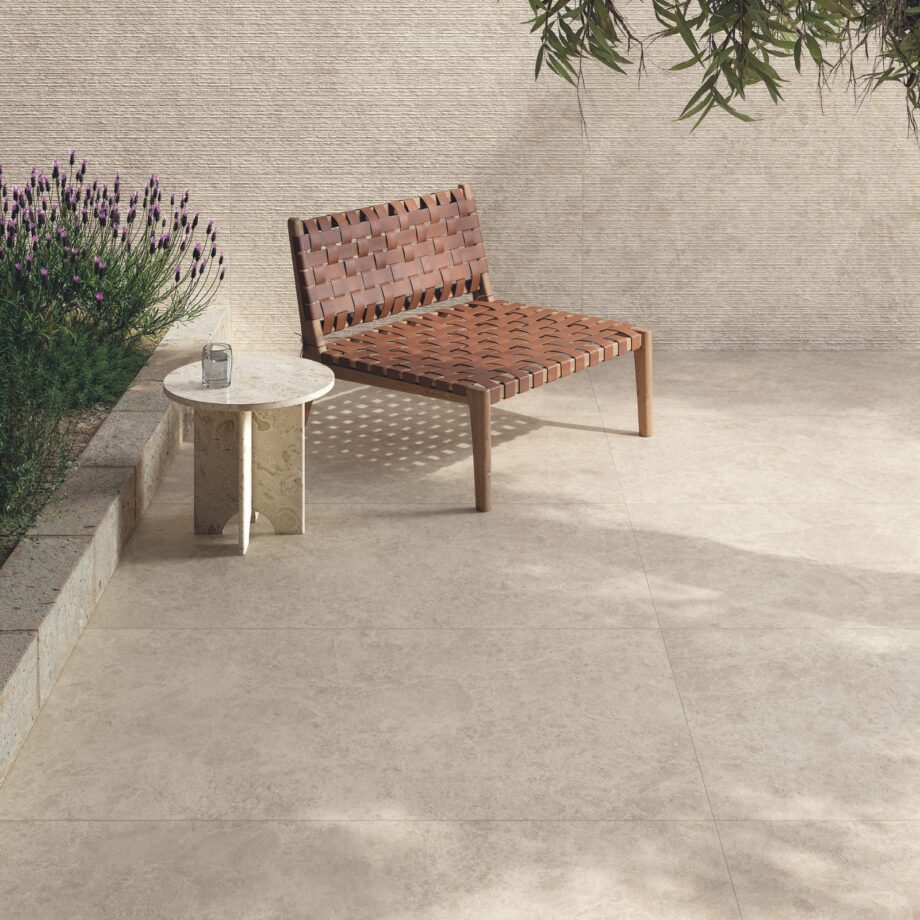 Kivimustriga keraamiline dekoorliist ABK Era Groove Beige, 5x120 cm, 8,5 mm, reljeefne, matt