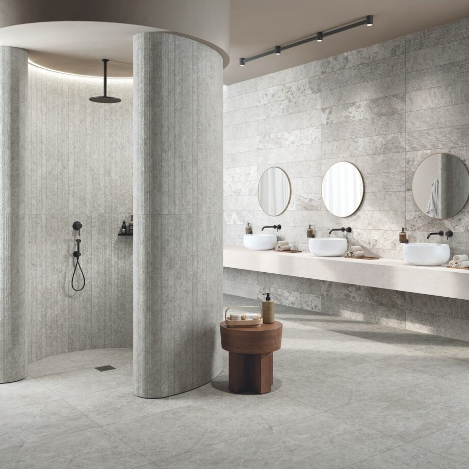 Kivimustriga keraamiline dekoorplaat ABK Era Mix Ash, 20x120 cm, 8,5 mm, matt (naturale)