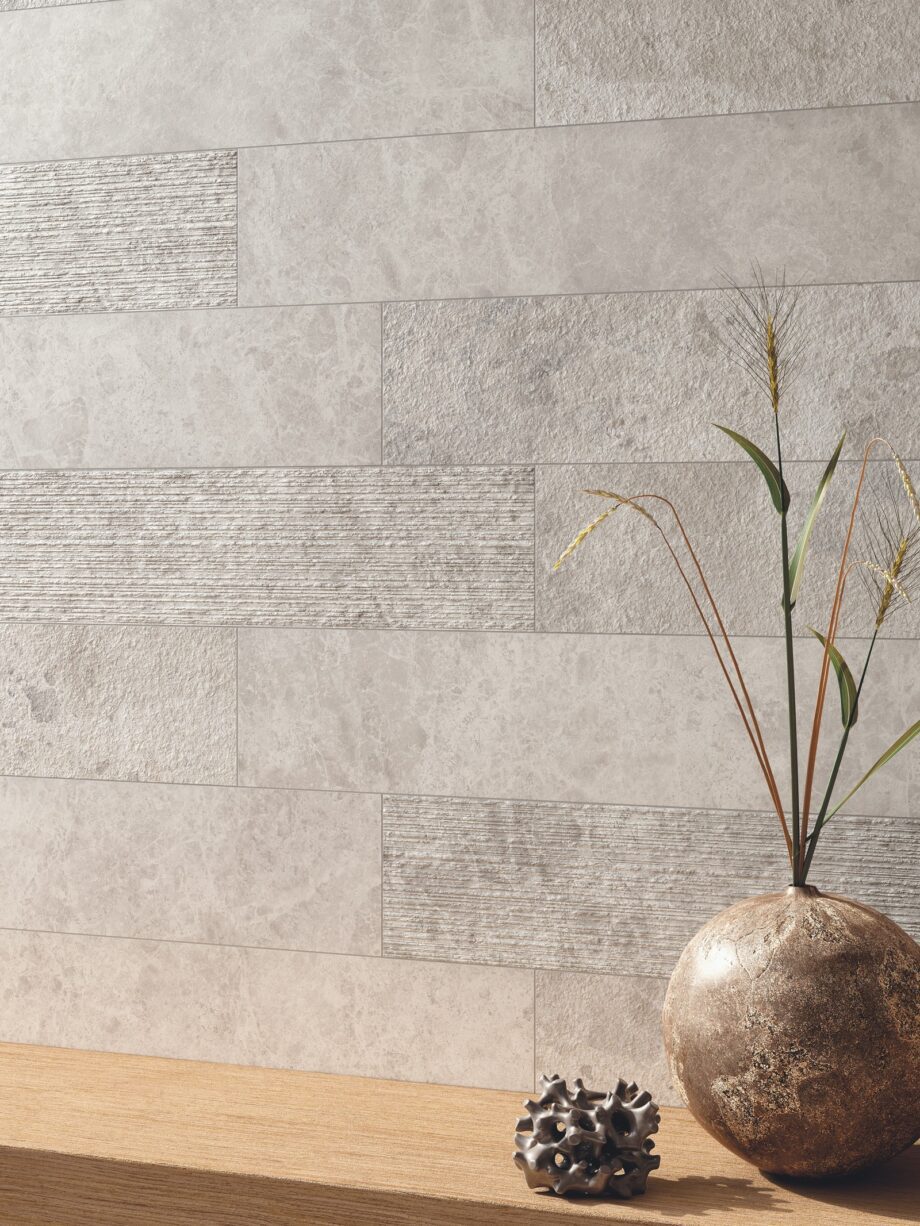 Kivimustriga keraamiline dekoorplaat ABK Era Mix Ivory, 20x120 cm, 8,5 mm, matt (naturale)