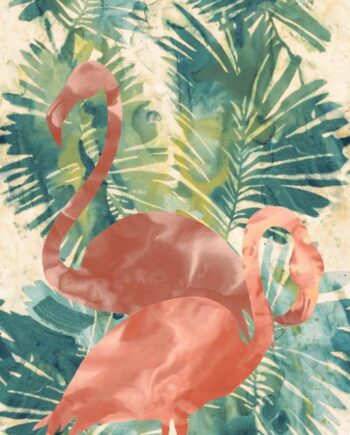 Mustriline suur keraamiline dekoorplaat ABK Wide&Style Tropical Flamingo, 160x320 cm, 6 mm, matt