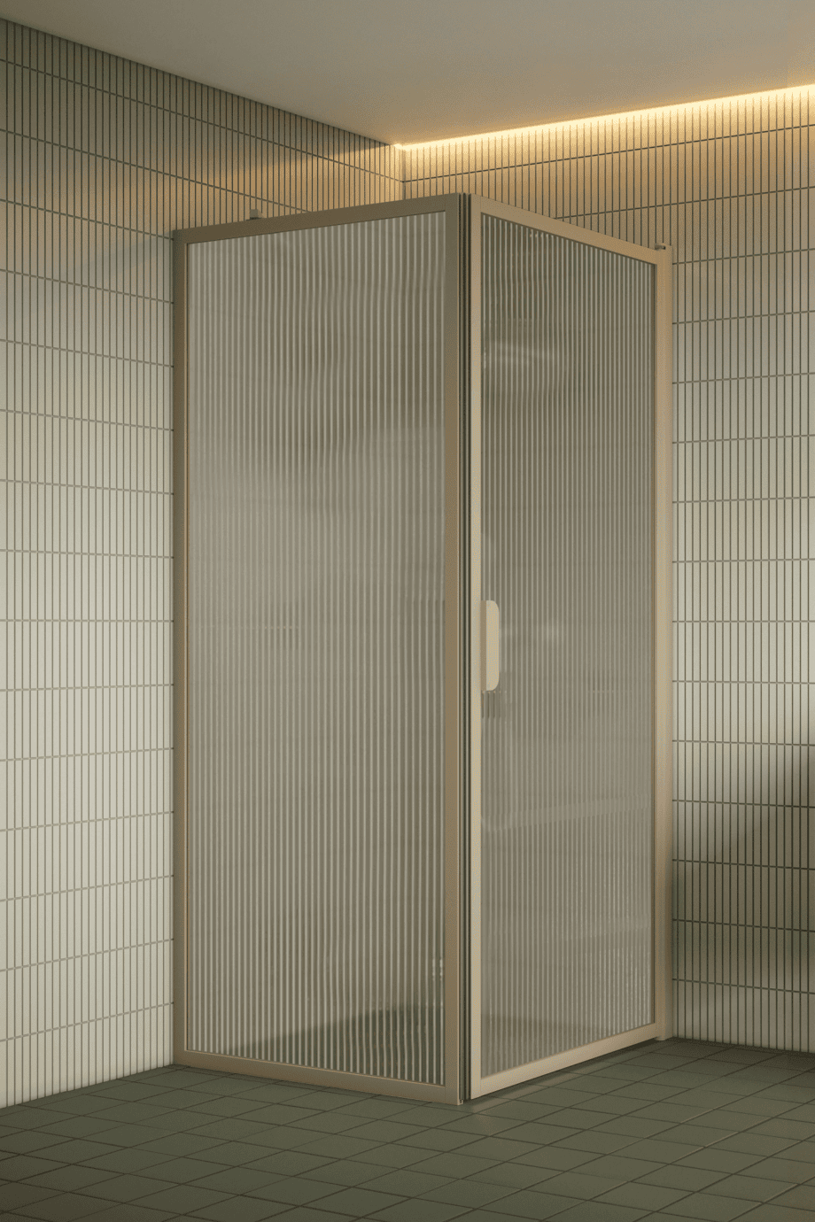 Dušinurk Hietakari Bläk 755 New York, Sand raam, Reeded soonikklaas Dušinurk Hietakari Bläk 755 New York, Sand raam, Reeded soonikklaas