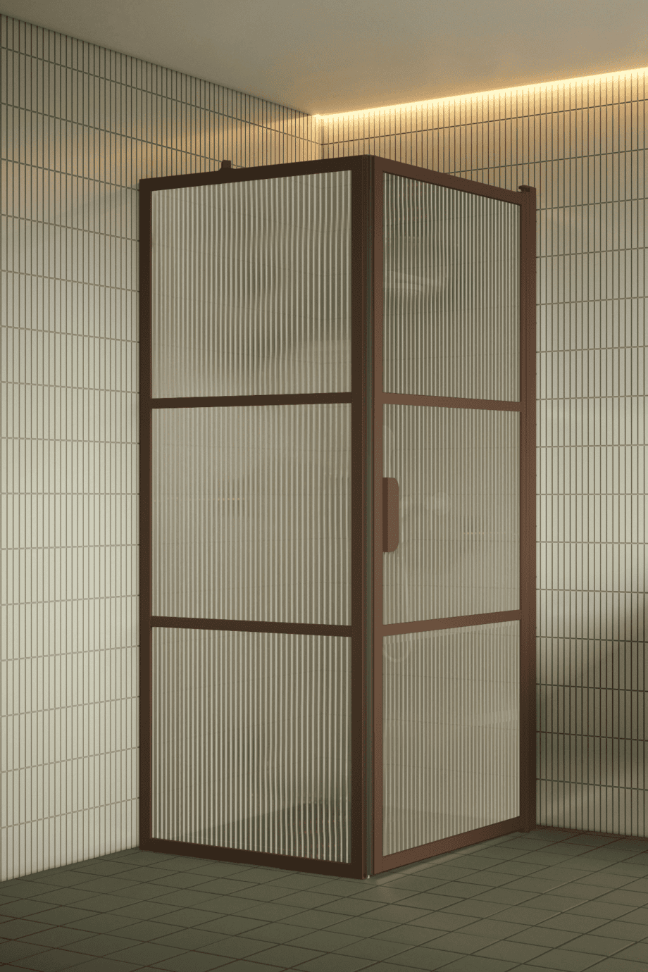 Dušinurk Hietakari Bläk 760 Tokyo, Mocha raam, Reeded soonikklaas Dušinurk Hietakari Bläk 760 Tokyo, Mocha raam, Reeded soonikklaas