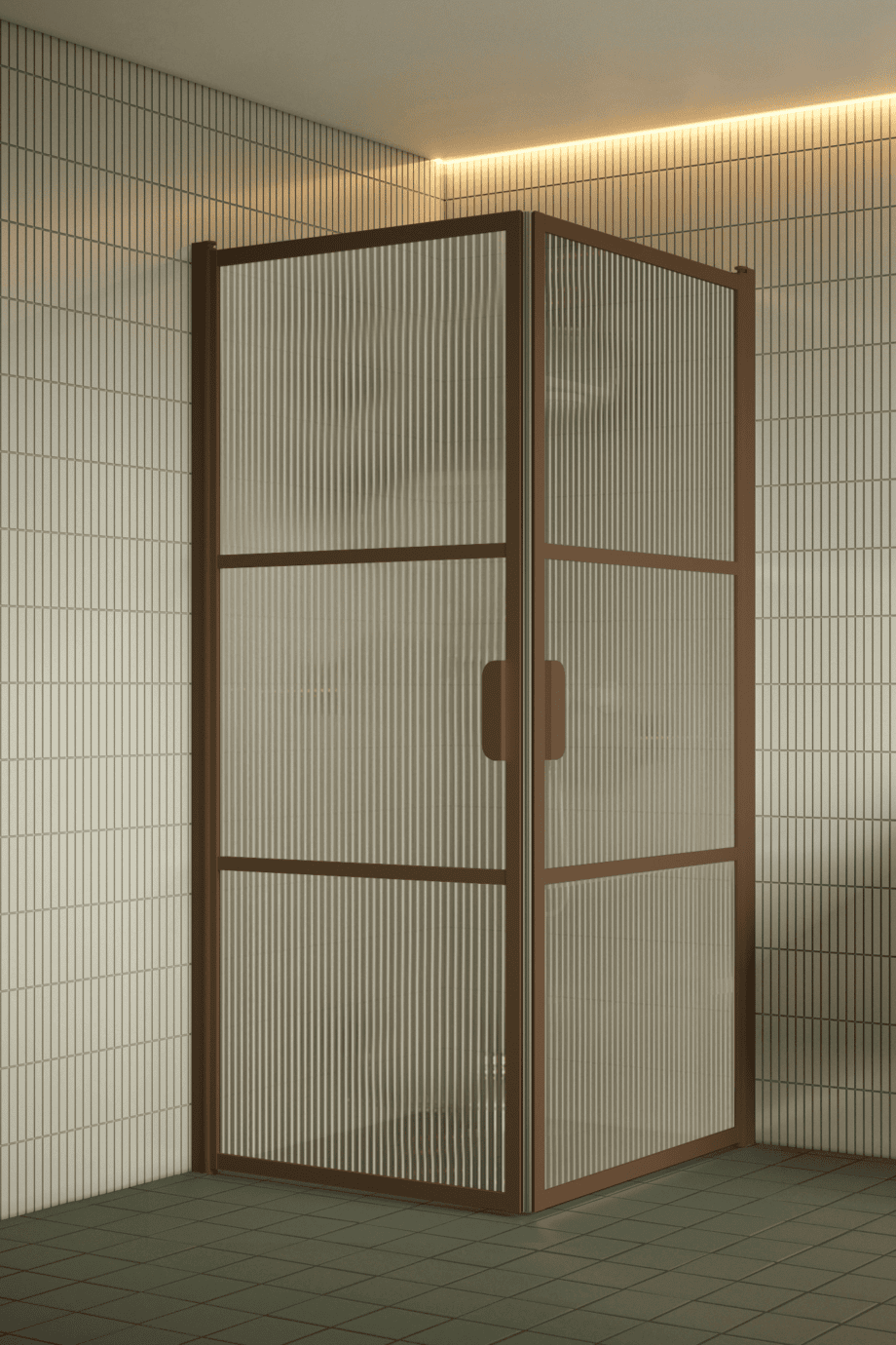 Dušinurk Hietakari Bläk 762 Tokyo, Mocha raam, Reeded soonikklaas Dušinurk Hietakari Bläk 762 Tokyo, Mocha raam, Reeded soonikklaas
