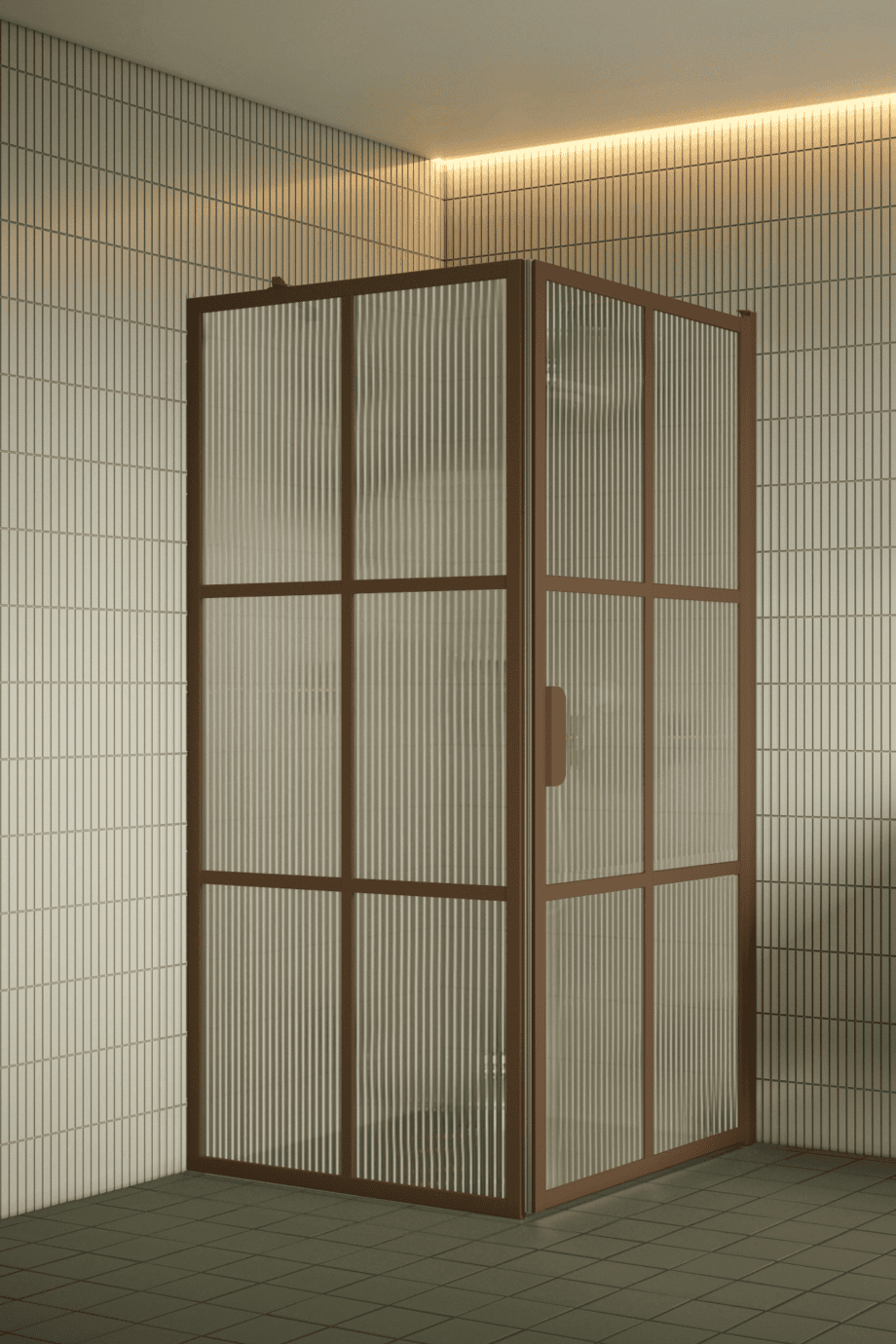 Dušinurk Hietakari Bläk 765 Paris, Mocha raam, Reeded soonikklaas