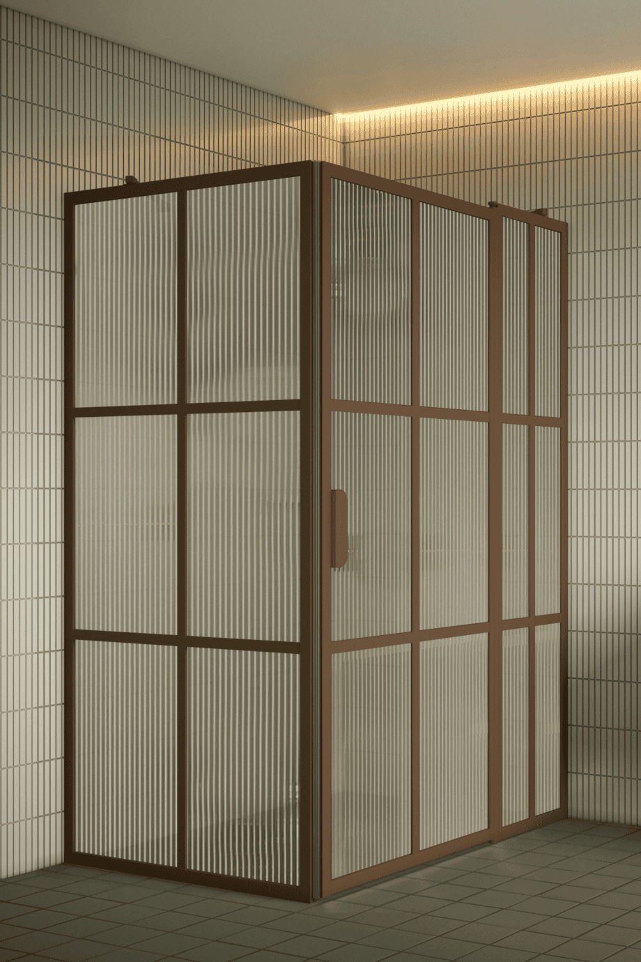 Dušinurk Hietakari Bläk 766 Paris, Mocha raam, Reeded soonikklaas